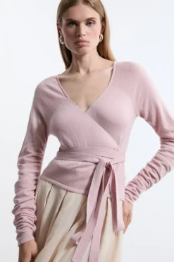 Alpaca Wool Ballet Wrap Knit Top