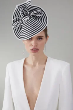 Asymmetric Spiral Trim Fascinator