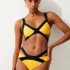 Bandage Color Block Strappy Bikini Bottoms