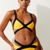 Bandage Colour Block Strappy Bikini