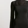 Bandage Figure Form Woven Mix Knit Dress