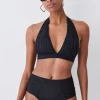 Bandage Sheer Stripe Halter Top
