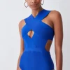 Bandage Textured Cross Front Swimsuit