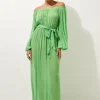 Beach Off The Shoulder Woven Maxi Dress