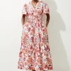 Botanic Floral Cotton Woven Maxi Dress