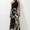 Butterfly Print Viscose Crepe Woven Pants