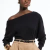Cashmere Blend Off The Shoulder Knit Top