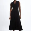 Cashmere Blend Sleeveless Full Skirted Midaxi Dress