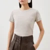 Compact Jersey Short Sleeve Ribbed Top