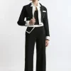Compact Stretch Contrast Tipped Pants