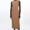 Compact Stretch Tailored Pencil Midi Dress