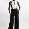 Compact Stretch Tailored Sleeveless Jumpsuit