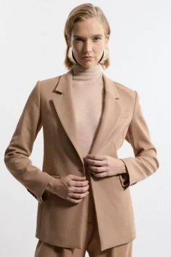Compact Stretch Tailored Collared Blazer