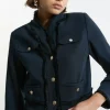 Compact Stretch Tailored Cropped Collarless Jacket