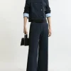 Compact Stretch Tailored High Waisted Slim Leg Pants