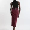 Compact Stretch Tailored High Waist Maxi Skirt