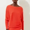 Cotton Blend Slouchy Knit Sweater