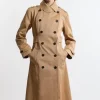 Cotton Double Breasted Military Tailored Midi Trench Coat