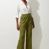 Cotton Eyelet Woven Wide Leg Pants