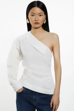 Cotton Poplin Woven One Sleeve Shirt