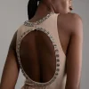 Crystal Embellished Power Mesh Jersey Bodysuit