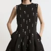 Crystal Embellished Premium Scuba Jersey Mini Dress