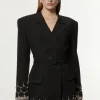 Crystal Embellished Tailored Blazer Mini Dress