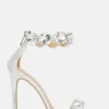 Crystal Stone Double Strap Stiletto Heel