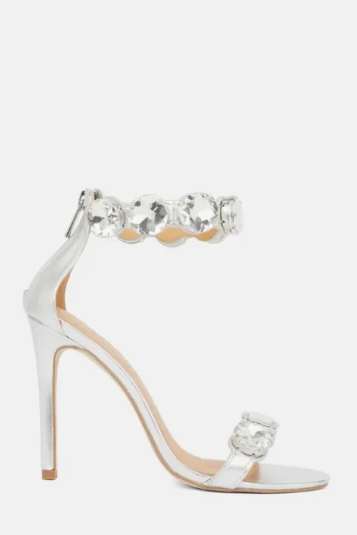 Crystal Stone Double Strap Stiletto Heel