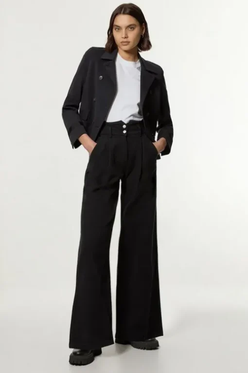 Denim Wide Leg Pants