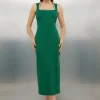 Diamante Trim Ponte Midi Dress