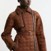 Diamond Quilted Belted Short Puffer Trench Jacket