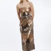 Disc Sequin Strappy Midaxi Dress