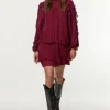 Drama Ruffle Viscose Georgette Woven Mini Dress