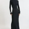 Drapey Ribbed Knit Column Midaxi Dress