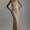 Embellished And Beaded Strappy Maxi Dress