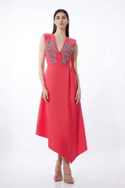 Embellished Bandage Figure Form Knit Sleeveless Midaxi Dress