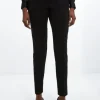 Embellished Waistband Slim Leg Dress Pants