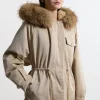 Faux Fur Lined Hooded Parka Coat
