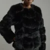 Faux Fur Panelled Long Sleeve Jacket