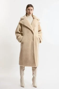 Faux Fur Teddy Longline Coat