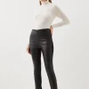 Faux Leather And Ponte Legging