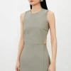 Figure Form Bandage Cut Out Detail Knit Mini Dress