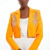 Figure Form Bandage Embellished Cropped Jacket