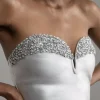 Figure Form Foiled Bandage Crystal Embellished Corset Top