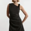 Flannel Asymmetrical Tailored Wrap Mini Dress
