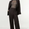 Flannel Tailored Wide Leg Pants