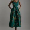 Floral Jacquard Woven Midaxi Dress