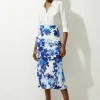Floral Printed Morocain Woven Maxi Skirt