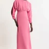 Formal Tailored Long Sleeve Color Block Dress